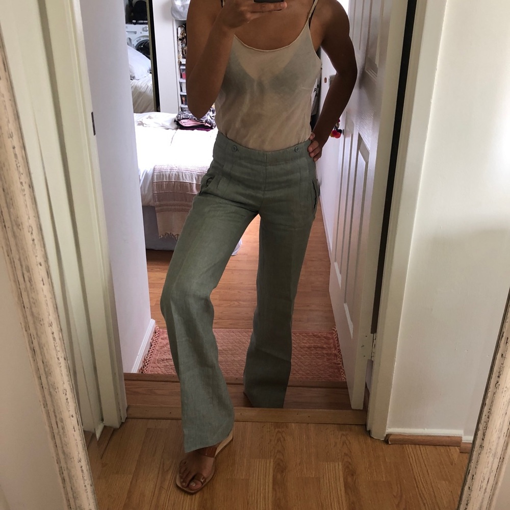 ANTHROPOLOGIE 100% linen pant 0